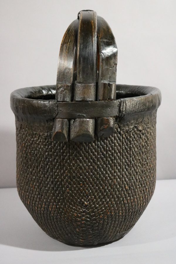 Woven Bamboo Basket with Handle - Image 6