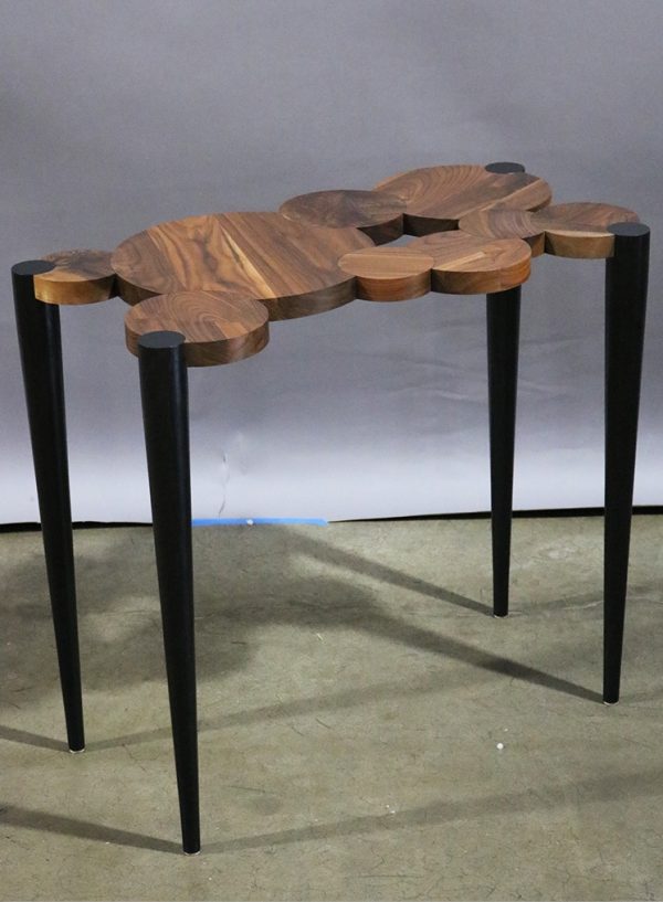 Walnut and Ebonized Oak end Table