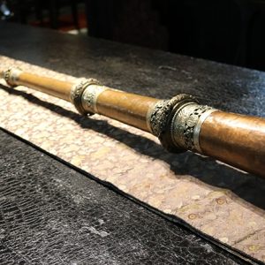 Hammered Copper with Brass, Vintage Telescoping Temple Horn