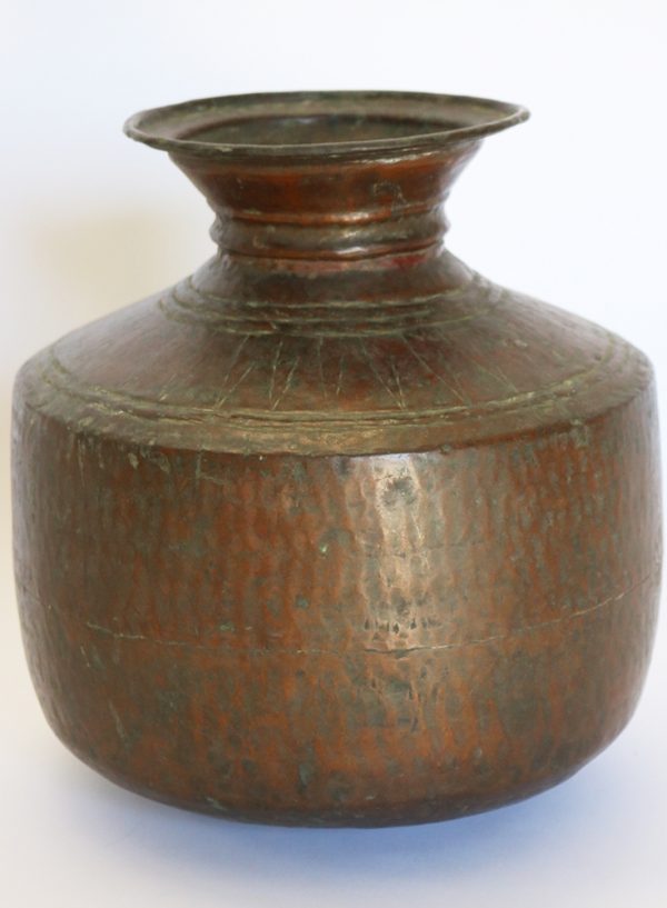 Copper water pot from India
