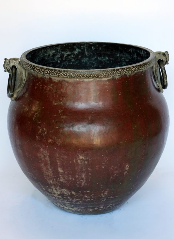 Copper bird handle water pot from India