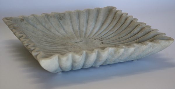 Hand Carved White Marble Plate
