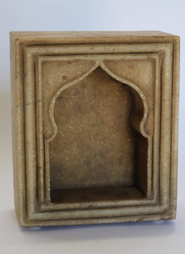 Hand Carved White Marble Votive from India