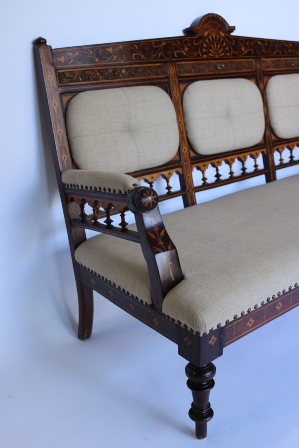 Satin Wood Inlaid Sofa - Image 8