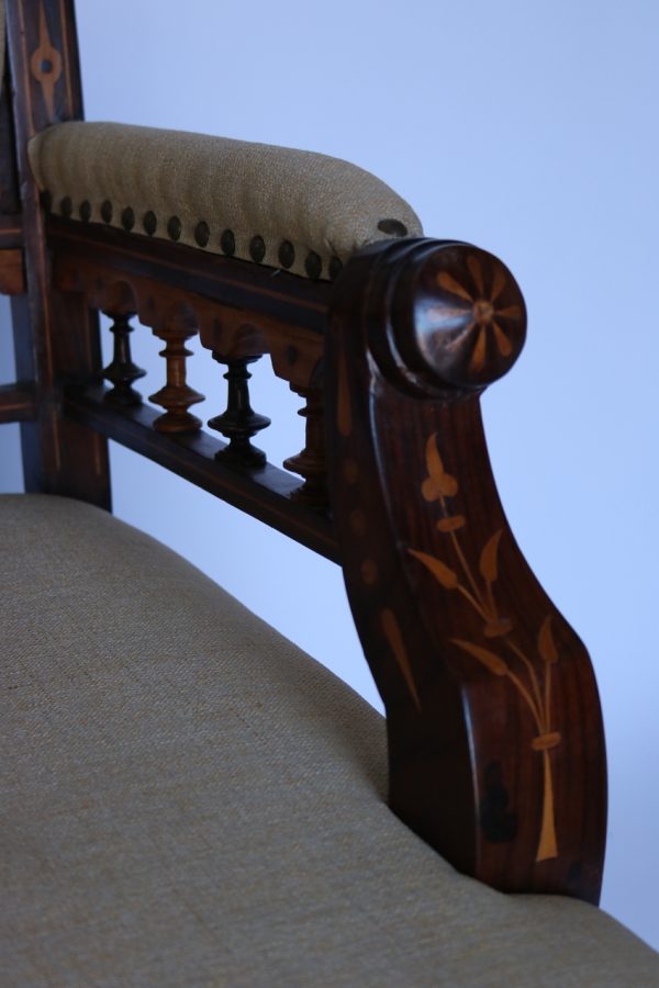 Satin Wood Inlaid Sofa - Image 10