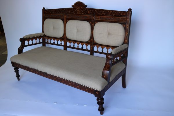 Satin Wood Inlaid Sofa - Image 3