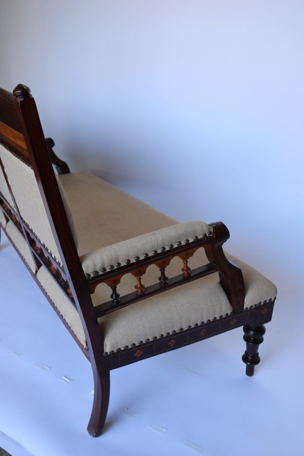 Satin Wood Inlaid Sofa - Image 6