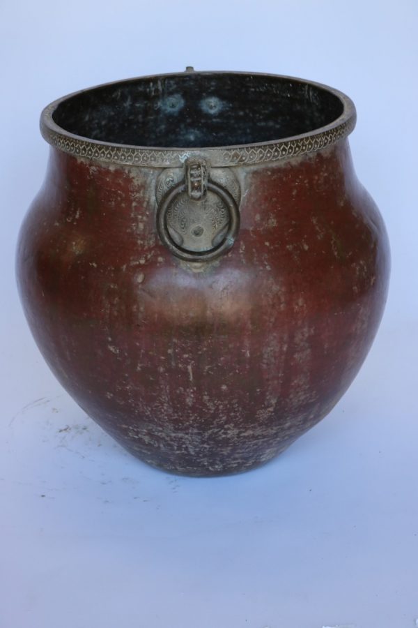 Copper bird handle water pot from India - Image 2