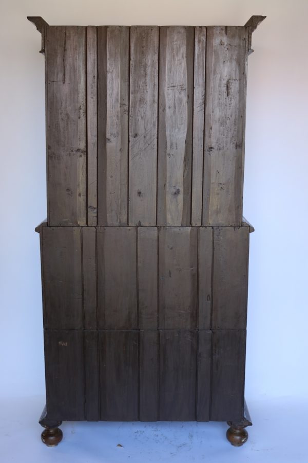 3-Part Teak Wood and Bone Inlay Almirah - Image 12