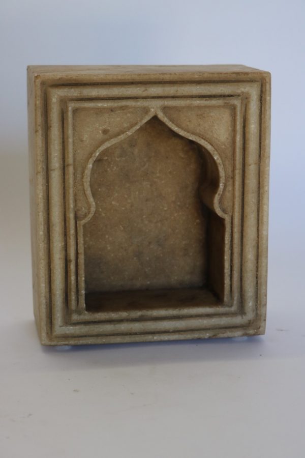 Hand Carved White Marble Votive from India - Image 2