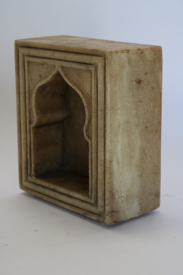 Hand Carved White Marble Votive from India - Image 4