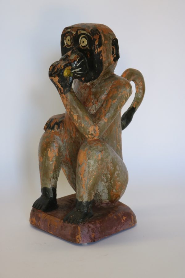 Hand Carved Wooden Painted Monkey - Image 7