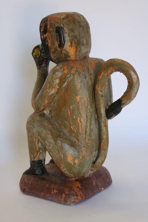 Hand Carved Wooden Painted Monkey - Image 2