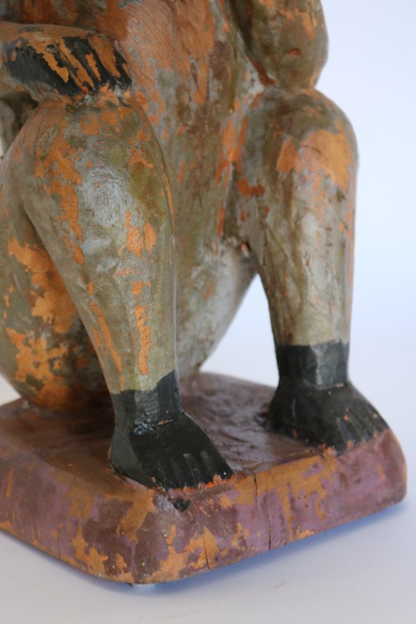 Hand Carved Wooden Painted Monkey - Image 5