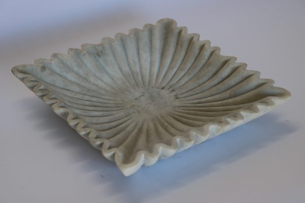 Hand Carved White Marble Plate - Image 3