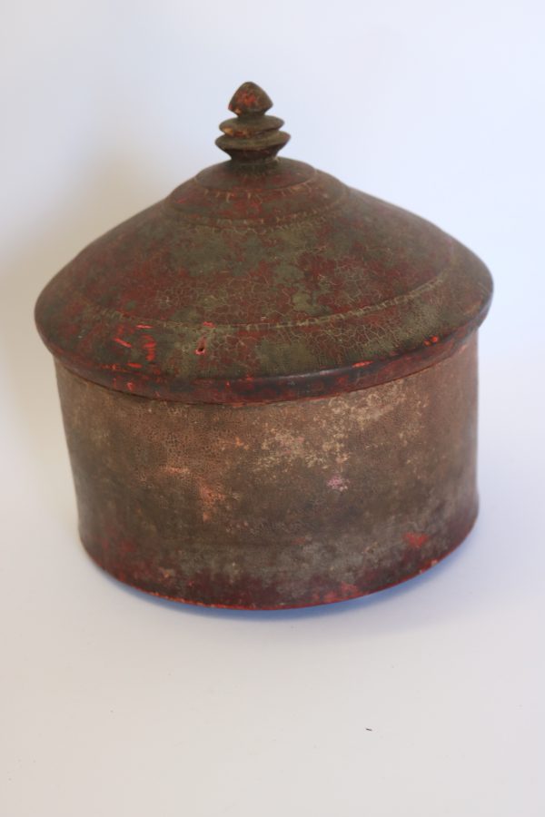 Painted wood with lid from India