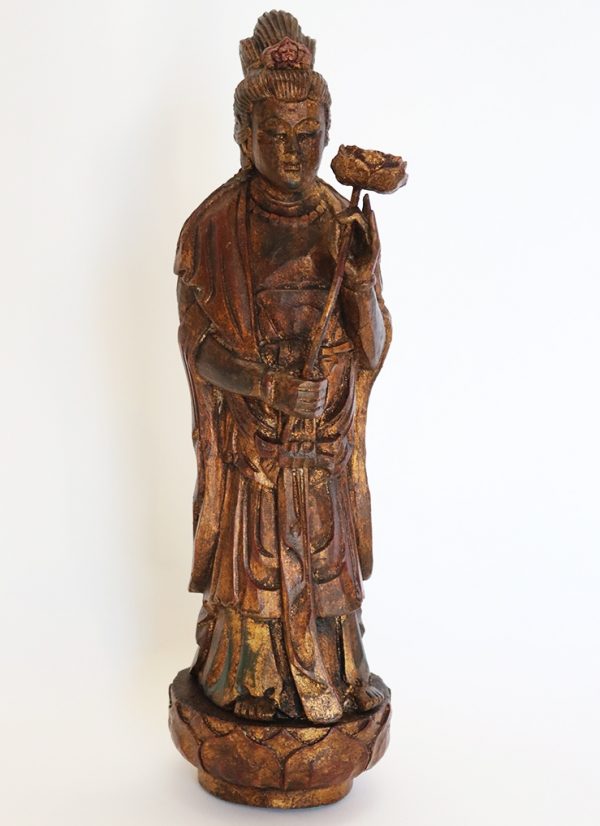 Hand Carved Wood Quan Yin