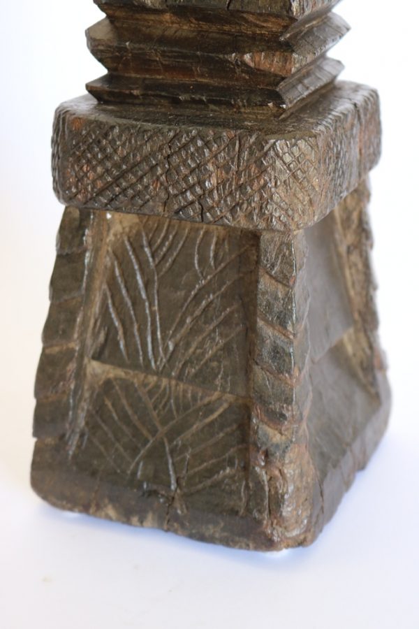 Hand carved wood candle stand from India - Image 5