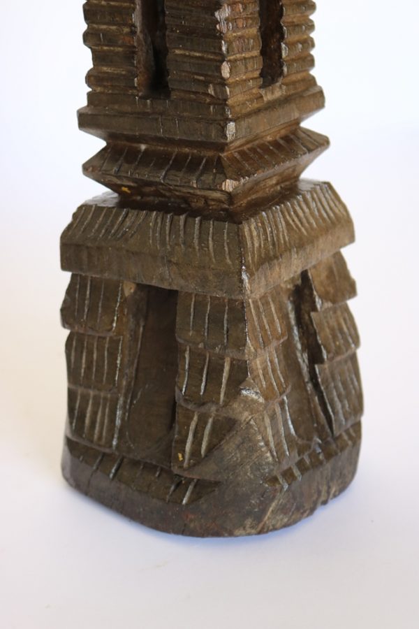 Hand carved wood candle stand from India - Image 4