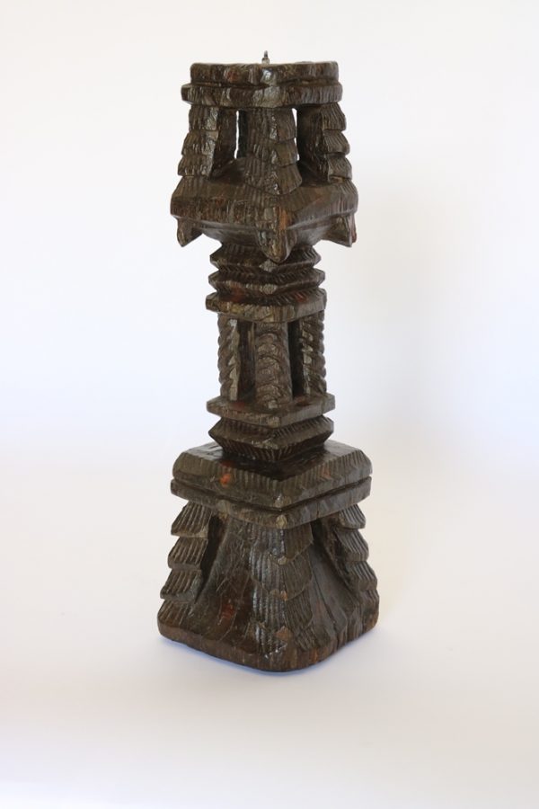 Hand carved wood candle stand from India - Image 2