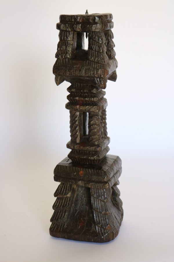 Hand carved wood candle stand from India - Image 3