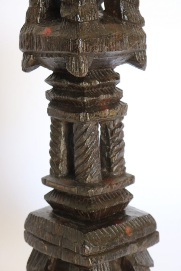 Hand carved wood candle stand from India - Image 6