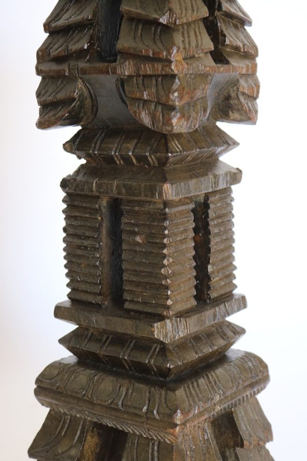 Hand carved wood candle stand from India - Image 6