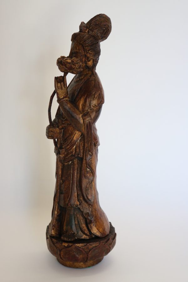 Hand Carved Wood Quan Yin - Image 5