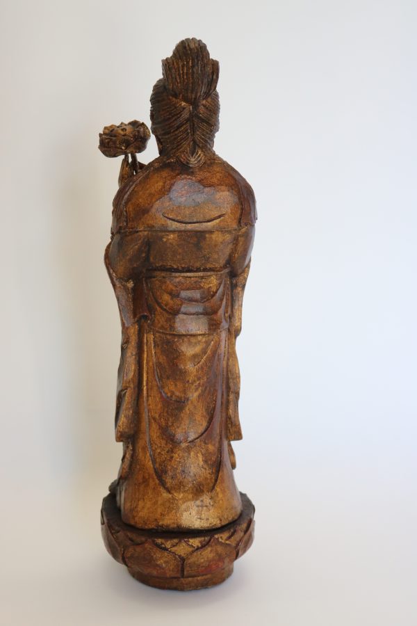 Hand Carved Wood Quan Yin - Image 6