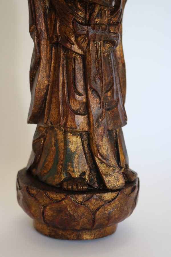 Hand Carved Wood Quan Yin - Image 3