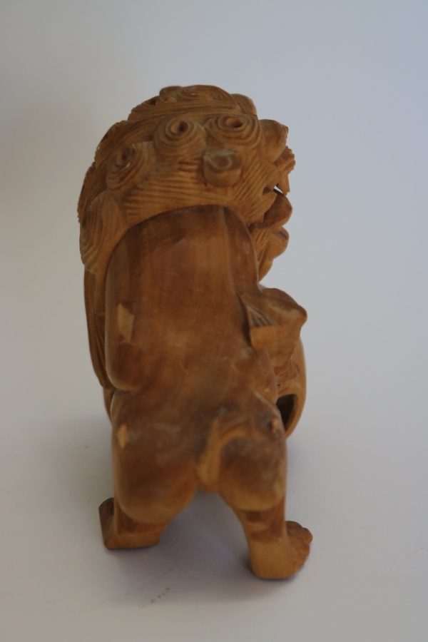 Hand carved wood foo dog from China - Image 6