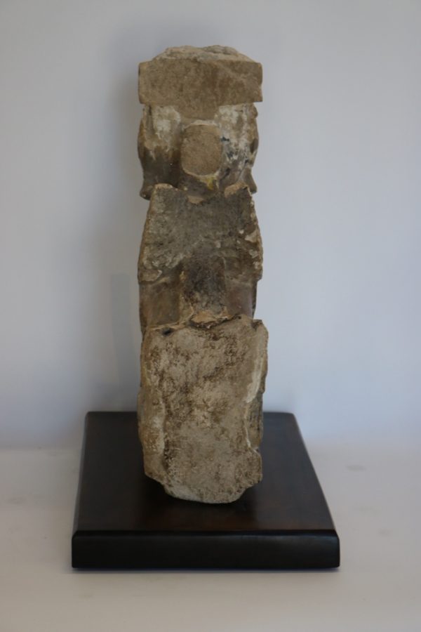 Hand carved stone angel with wood base from India - Image 9