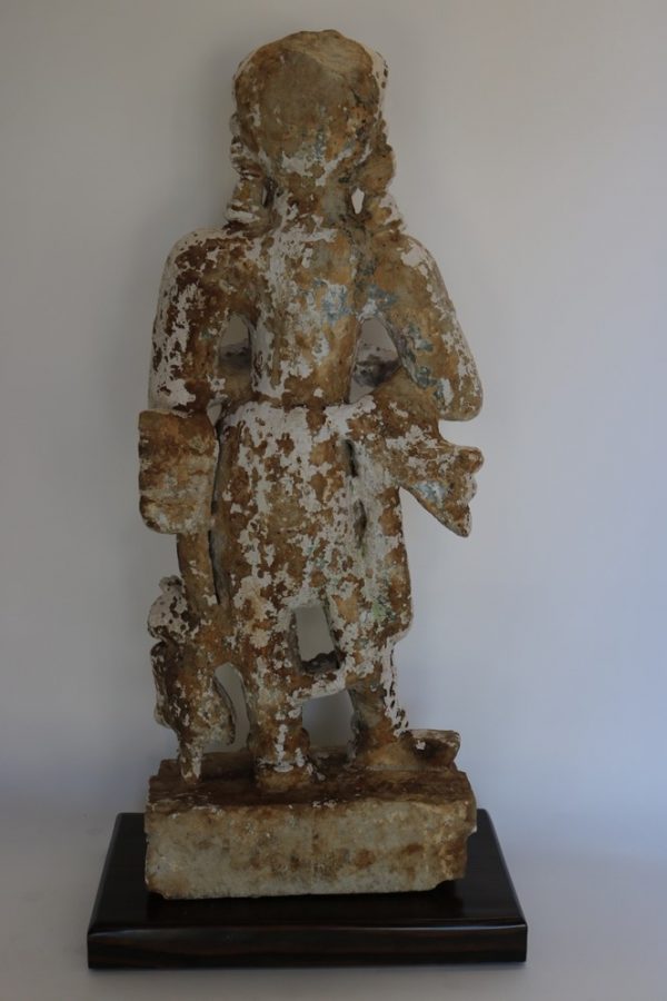 Hand carved stone statue with wood base - Image 11
