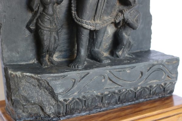Hand carved stone Shiva with wood base from India - Image 9