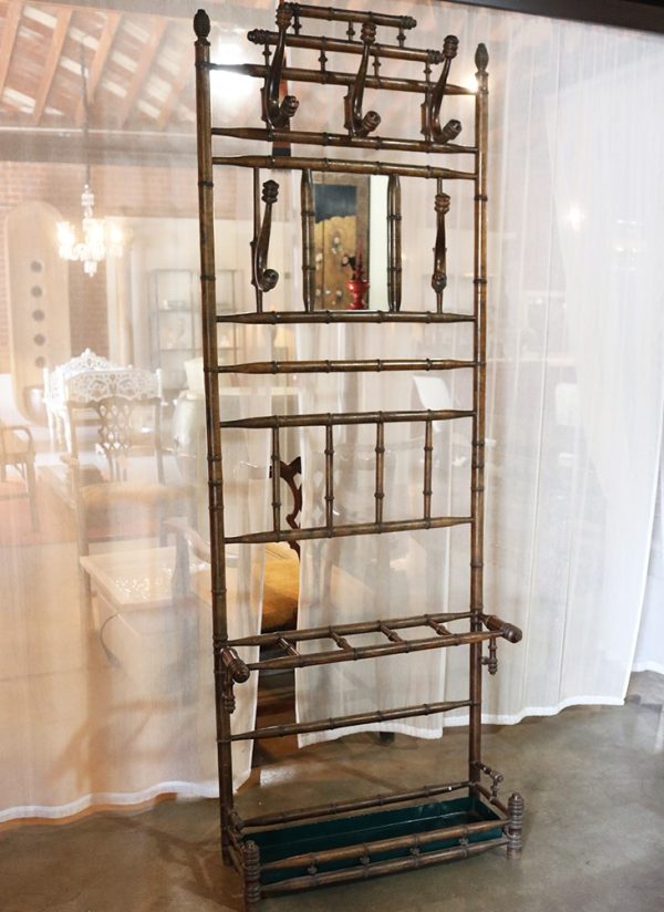 Antique English Wooden Coat Rack