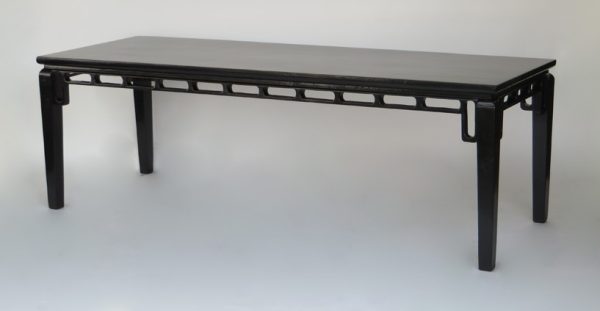 Elm Wood Black Lacquer Dining Table