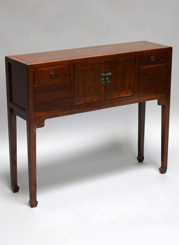 Elm Wood Lacquered Side Table