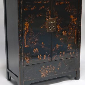 Black Lacquer and Gilt Painted Cabinet