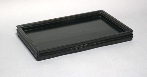 Elm Wood Black Lacquer Tray