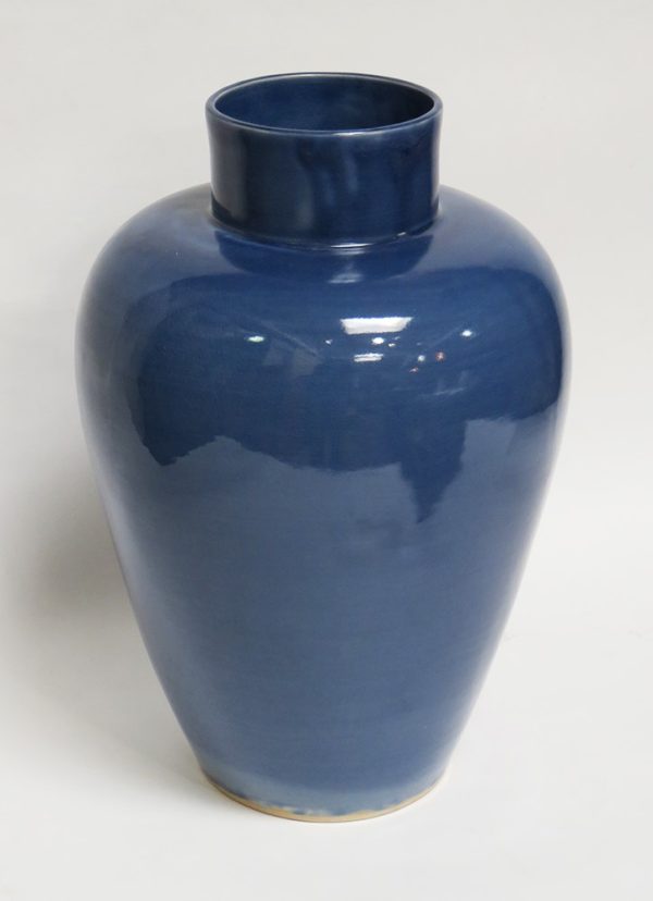 Hand Made Crackle Glaze Cobalt Blue Ceramic Vase