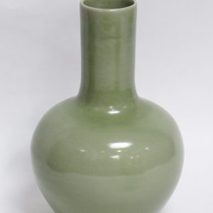 Hand Made Crackle Glaze Celadon Ceramic Vase from Chiang Mai, Thailand.
