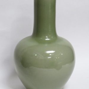 Hand Made Crackle Glaze Celadon Ceramic Vase from Chiang Mai, Thailand.