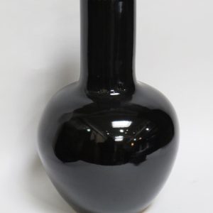 Hand Made Crackle Glaze Temmoku Ceramic Vase from Chiang Mai, Thailand.