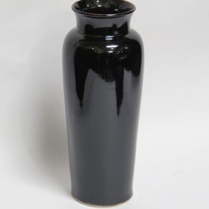 Hand Made Crackle Glaze Temmoku Ceramic Vase from Chiang Mai, Thailand.