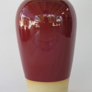 Hand Made Crackle Glaze Oxblood Ceramic Vase from Chiang Mai, Thailand.