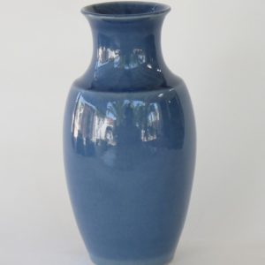 Hand Made Crackle Glaze Cobalt Blue Ceramic Vase from Chiang Mai, Thailand.