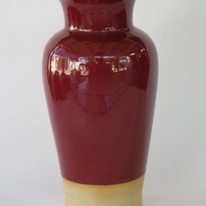Hand Made Crackle Glaze Oxblood Ceramic Vase from Chiang Mai, Thailand.