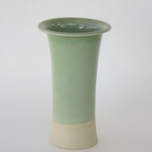 Hand Made Crackle Glaze Celadon Ceramic Vase from Chiang Mai, Thailand.