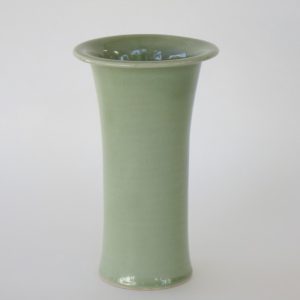 Hand Made Crackle Glaze Celadon Ceramic Vase from Chiang Mai, Thailand.