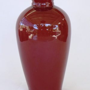 Hand Made Crackle Glaze Oxblood Ceramic Vase from Chiang Mai, Thailand.